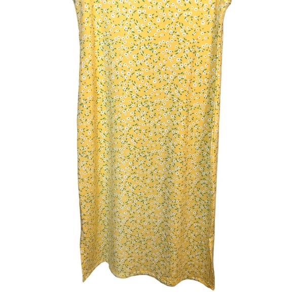 Bobeau Yellow Floral Double  Split Tank Midi Dress - Picture 6 of 9